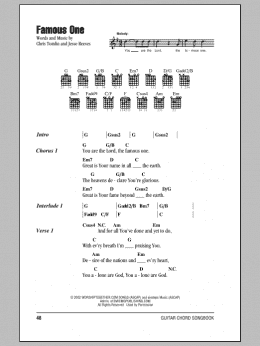 page one of Famous One (Guitar Chords/Lyrics)