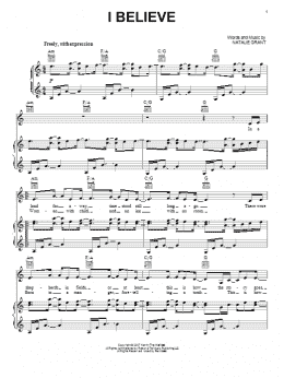 page one of I Believe (Piano, Vocal & Guitar Chords (Right-Hand Melody))