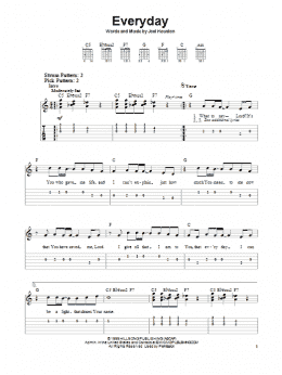 page one of Everyday (Easy Guitar Tab)