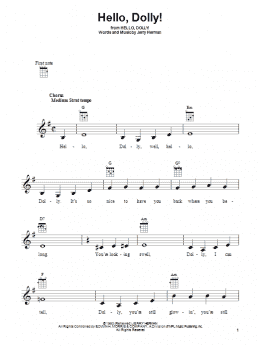 page one of Hello, Dolly! (Ukulele)