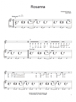 page one of Rosanna (Piano, Vocal & Guitar Chords (Right-Hand Melody))