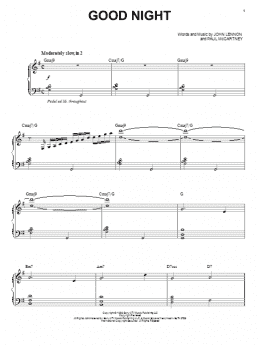 page one of Good Night (Piano & Vocal)