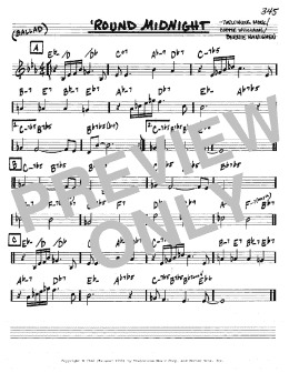 page one of 'Round Midnight (Real Book – Melody & Chords – C Instruments)