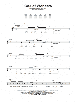 page one of God Of Wonders (Easy Guitar)