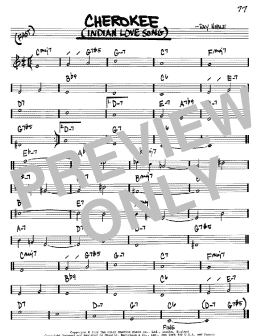 page one of Cherokee (Indian Love Song) (Real Book – Melody & Chords – Bb Instruments)