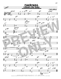 page one of Cherokee (Indian Love Song) (Real Book – Melody & Chords – C Instruments)