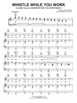 page one of Whistle While You Work (from Snow White And The Seven Dwarfs) (Piano, Vocal & Guitar Chords (Right-Hand Melody))