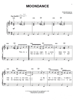 page one of Moondance (Easy Piano)