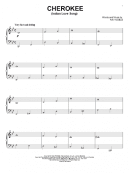 page one of Cherokee (Indian Love Song) (Piano Solo)