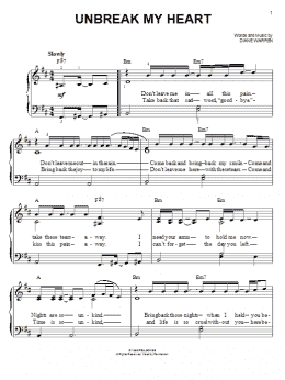 page one of Un-break My Heart (Easy Piano)