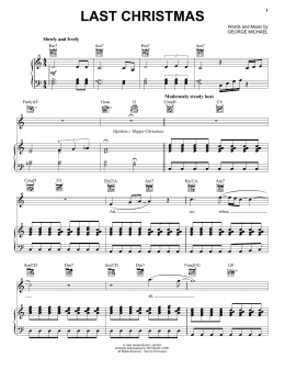 page one of Last Christmas (Piano, Vocal & Guitar Chords (Right-Hand Melody))