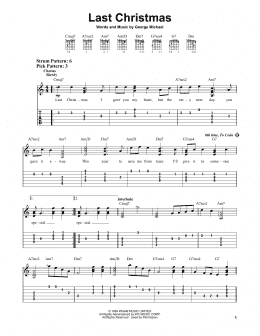 page one of Last Christmas (Easy Guitar Tab)