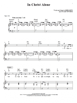 page one of In Christ Alone (Piano, Vocal & Guitar Chords (Right-Hand Melody))