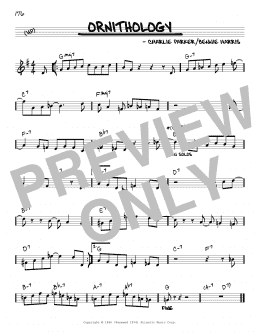 page one of Ornithology (Real Book – Melody & Chords – C Instruments)