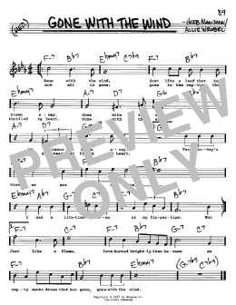 page one of Gone With The Wind (Real Book – Melody, Lyrics & Chords)