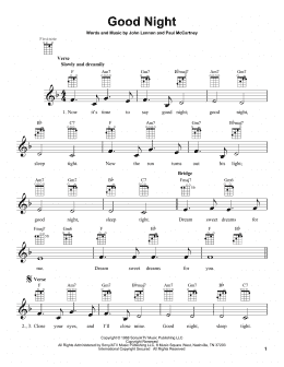 page one of Good Night (Ukulele)