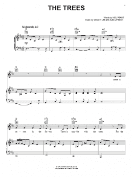 page one of The Trees (Piano, Vocal & Guitar Chords (Right-Hand Melody))