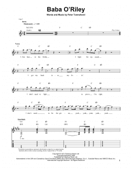 page one of Baba O'Riley (Guitar Tab (Single Guitar))