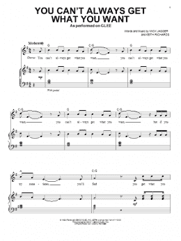 page one of You Can't Always Get What You Want (Piano & Vocal)