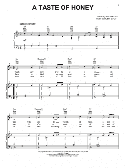 page one of A Taste Of Honey (Piano, Vocal & Guitar Chords (Right-Hand Melody))