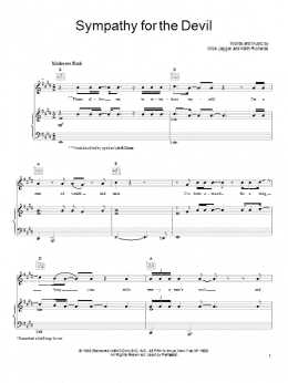 page one of Sympathy For The Devil (Piano, Vocal & Guitar Chords (Right-Hand Melody))