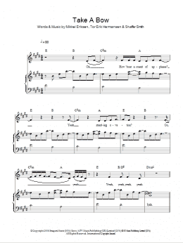 page one of Take A Bow (Piano, Vocal & Guitar Chords)