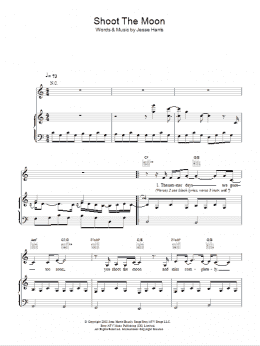 page one of Shoot The Moon (Piano, Vocal & Guitar Chords)