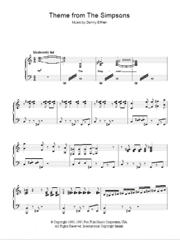 page one of Theme From The Simpsons (Piano Solo)