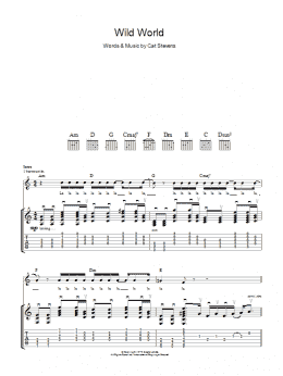 page one of Wild World (Guitar Tab)