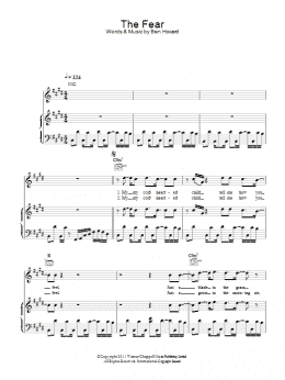 page one of The Fear (Piano, Vocal & Guitar Chords)