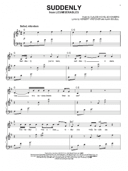 page one of Suddenly (Piano & Vocal)