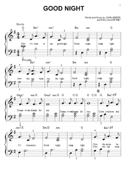 page one of Good Night (Big Note Piano)