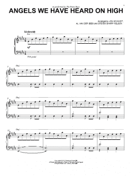 page one of Angels We Have Heard On High (Piano Solo)