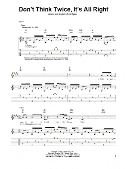 page one of Don't Think Twice, It's All Right (Solo Guitar)