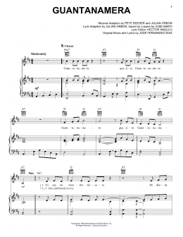 page one of Guantanamera (Piano, Vocal & Guitar Chords (Right-Hand Melody))