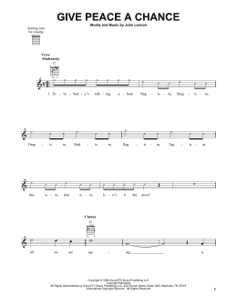 page one of Give Peace A Chance (Easy Guitar)