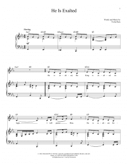 page one of He Is Exalted (Piano & Vocal)