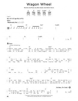 page one of Wagon Wheel (Guitar Cheat Sheet)