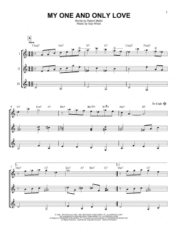 page one of My One And Only Love (Guitar Ensemble)