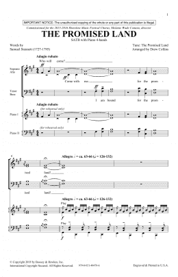 page one of The Promised Land (SATB Choir)