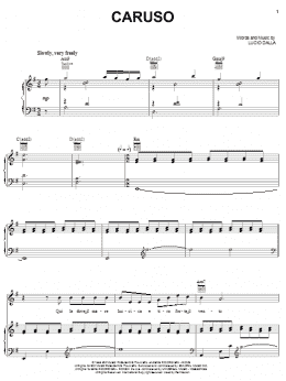 page one of Caruso (Piano, Vocal & Guitar Chords (Right-Hand Melody))