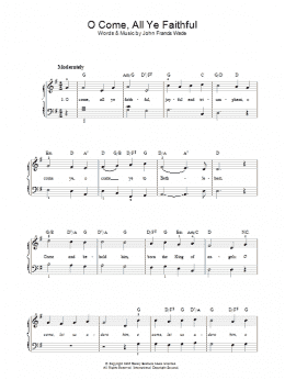 page one of O Come, All Ye Faithful (Adeste Fideles) (Easy Piano)