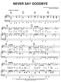 page one of Never Say Goodbye (Piano, Vocal & Guitar Chords (Right-Hand Melody))