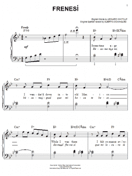 page one of Frenesi (Easy Piano)