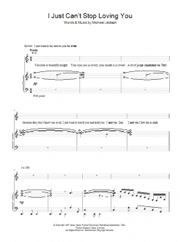 page one of I Just Can't Stop Loving You (Piano, Vocal & Guitar Chords)