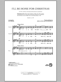 page one of I'll Be Home For Christmas (SSA Choir)