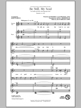 page one of Be Still My Soul (SATB Choir)