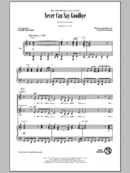 page one of Never Can Say Goodbye (SSA Choir)