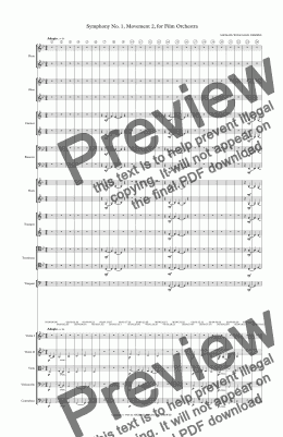 page one of Symphony No. 1, Movement 2 (Film Orchestra Version)