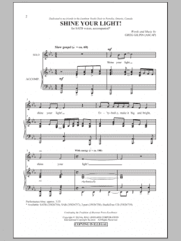 page one of Shine Your Light! (SATB Choir)